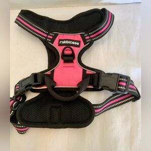 Rabbitgoo Pink and Black Dog Harness. Medium